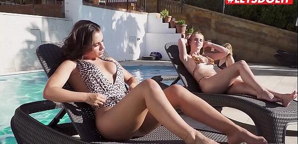  LETSDOEIT - Sensual Lesbian Sex By The Pool With Delicious Russians (Lana Roy, Kaisa Nord & Candy Teen)